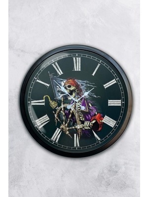 Kasva Concept Hediyelik 40 cm Siyah Metal Dümen Duvar Saati