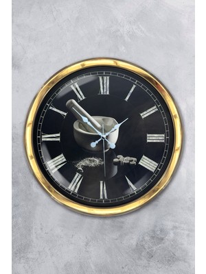 Kasva Concept Hediyelik 40 cm Gold Metal Mutfak Duvar Saati