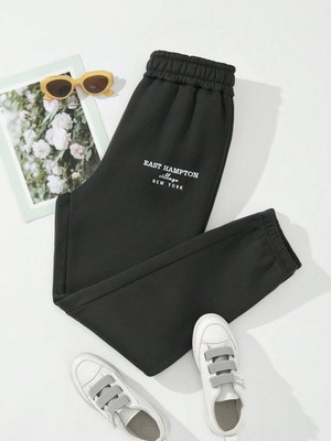 Adrift Letter Embroidery Thermal Lined 4 Mevsim Eşofman