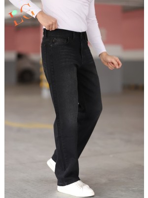Lorda Giyim Erkek Kot Pantalon Baggy Yuksek Bel Fermuarlı Likrasız