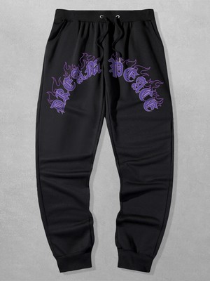 Adrift Guys Letter Fire Graphic Drawstring Eşofman Altı