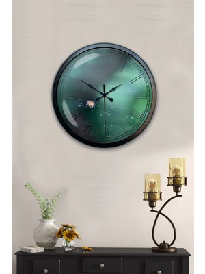 Kasva Concept 40 cm Siyah Metal Taş Görünümlü Duvar Saati