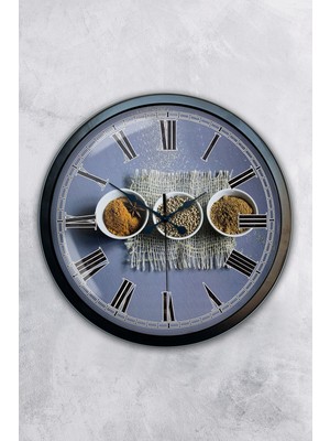 Kasva Concept Hediyelik 40 cm Siyah Metal Mutfak Duvar Saati