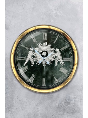 Kasva Concept Hediyelik 40 cm Gold Metal Çarklı Duvar Saati