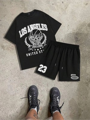 Manfinity Hypemode 2 Adet/takım Örme Erkek Kısa Kollu Tişört ve Şort Takımı