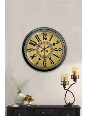 Kasva Concept 40 cm Siyah Metal Taş Görünümlü Duvar Saati