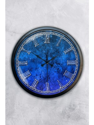 Kasva Concept Hediyelik 40 cm Siyah Metal Blue Duvar Saati