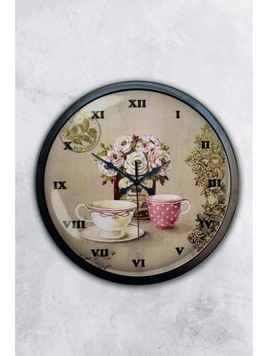 Kasva Concept 40 cm Siyah Metal Mutfak Duvar Saati