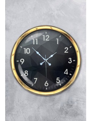 Kasva Concept 40 cm Gold Metal Modern Tasarım Duvar Saati