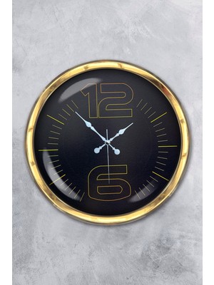 Kasva Concept 2022 Model 40 cm Gold Metal Klas Duvar Saati Clock