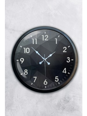 Kasva Concept Dekoratif Hediyelik 40 cm Siyah Metal Modern Tasarım Duvar Saati