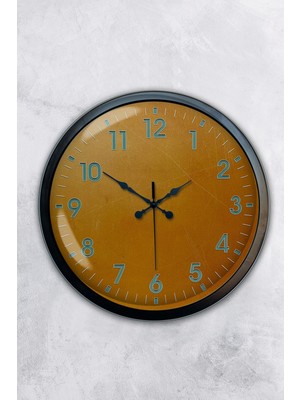 Kasva Concept 40 cm Siyah Metal Turuncu Duvar Saati
