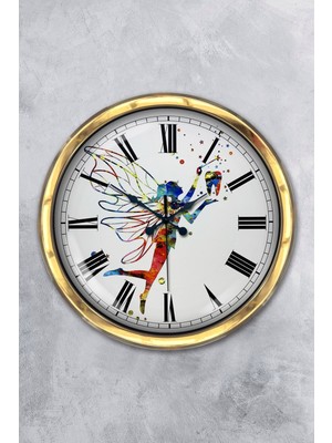 Kasva Concept Hediyelik 40 cm Gold Metal Diş Duvar Saati