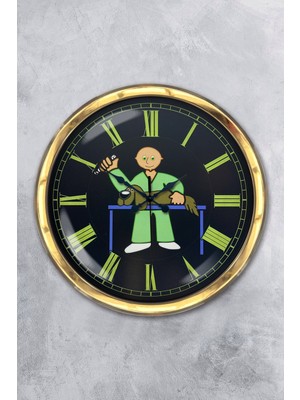 Kasva Concept Hediyelik 40 cm Gold Metal Veteriner Duvar Saati