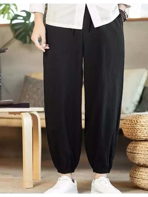 Trove Özel Tasarım Japon Yeni Trend %100 Pamuk Tam Kışlık Şalvar Erkek Eşofman Altı