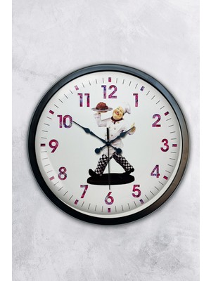 Kasva Concept 40 cm Siyah Metal Mutfak Duvar Saati