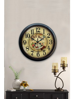 Kasva Concept 40 cm Siyah Metal Mevlana Duvar Saati