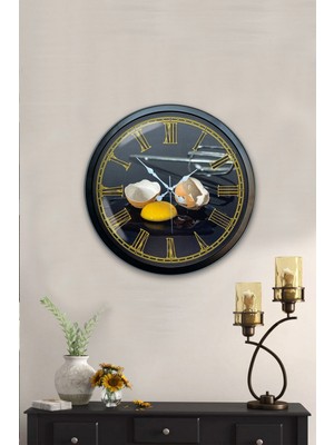 Kasva Concept Hediyelik 40 cm Siyah Metal Mutfak Duvar Saati