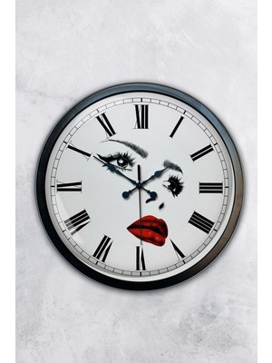 Kasva Concept Hediyelik 40 cm Siyah Metal Güzellik Salonu Duvar Saati