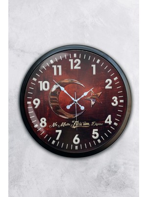 Kasva Concept Hediyelik 40 cm Siyah Metal Türkiyem Duvar Saati