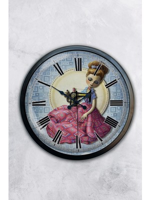 Kasva Concept 40 cm Siyah Metal Hadisi Şerif Duvar Saati