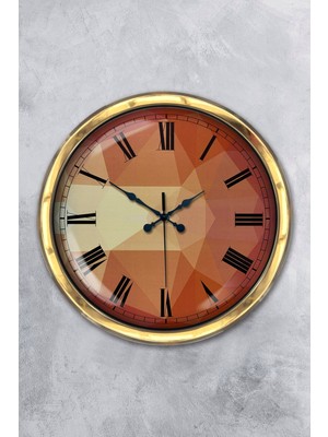 Kasva Concept Hediyelik 40 cm Gold Metal Desenli Duvar Saati