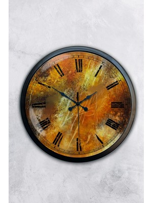 Kasva Concept Hediyelik 40 cm Siyah Metal Eskitme Duvar Saati