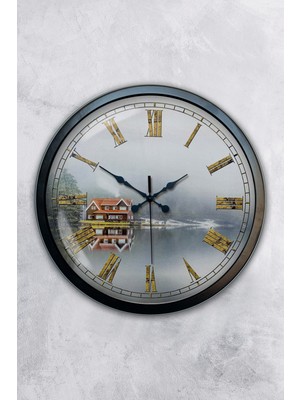 Kasva Concept Hediyelik 40 cm Siyah Metal Alanya Duvar Saati