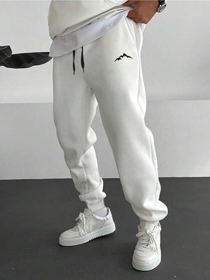 Drippy Erkek Dağ Desenli Büzgülü Bel Eşofman Altı