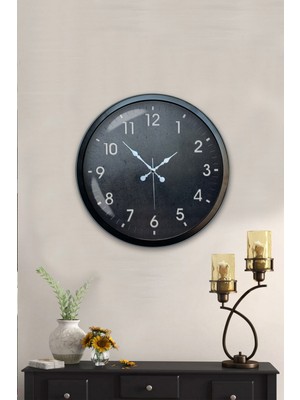 Kasva Concept 40 cm Siyah Metal Manzara Duvar Saati