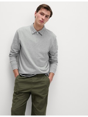 Marks & Spencer Pamuk Karışımlı Yarım Fermuarlı Polo Tişört