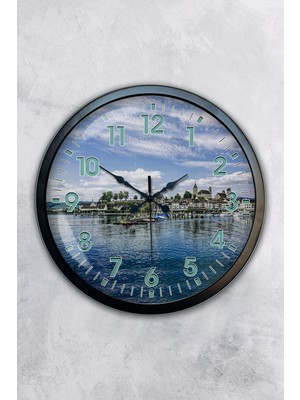 Kasva Concept Hediyelik 40 cm Siyah Metal Lefkoşa Duvar Saati