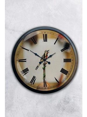 Kasva Concept Hediyelik 40 cm Siyah Metal Bird Duvar Saati