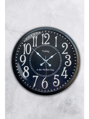 Kasva Concept Hediyelik 40 cm Siyah Metal Dekoratif Duvar Saati