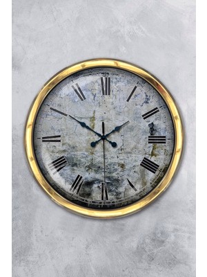 Kasva Concept Moda 40 cm Gold Metal Decorative Duvar Saati