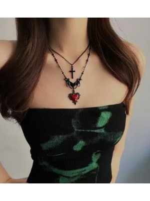 Dükkan Design Love And Deep Space Ikili Gotik Kolye