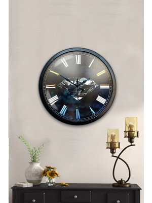 Kasva Concept 40 cm Siyah Metal Dekoratif Duvar Saati