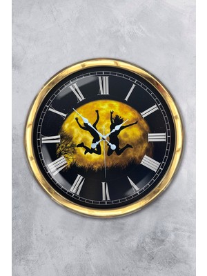 Kasva Concept Hediyelik 40 cm Gold Metal Özgürlük Duvar Saati