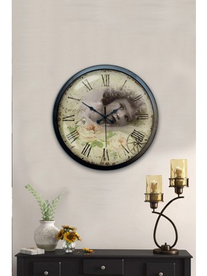 Kasva Concept 40 cm Siyah Metal Ayetli Duvar Saati