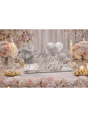 Düğün Nişan Söz Için Tasarlanmış Masa Isimliği Kişiye Özel No 98