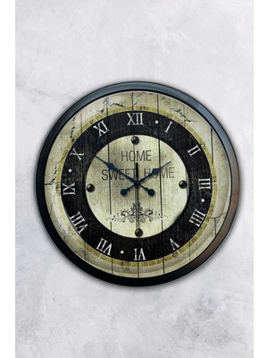 Kasva Concept Hediyelik 40 cm Siyah Metal Home Swett Home Duvar Saati