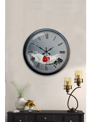 Kasva Concept Hediyelik 40 cm Siyah Metal Mutfak Duvar Saati