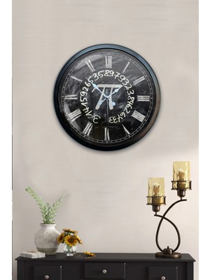 Kasva Concept 40 cm Siyah Metal Sanatsal Duvar Saati