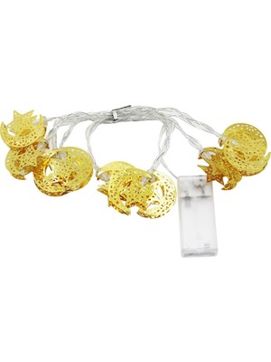 Marsilyan 2mt Metal Ayyıldız Pilli Ramazan LED Işık (4887)
