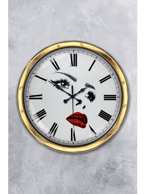 Kasva Concept 40 cm Gold Metal Güzellik Salonu Duvar Saati