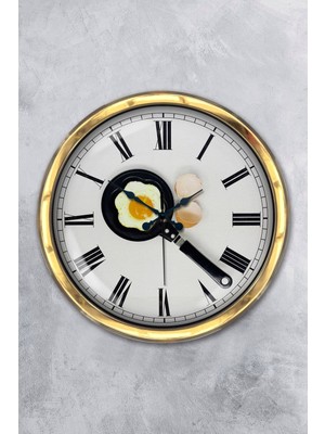 Kasva Concept Hediyelik 40 cm Gold Metal Mutfak Duvar Saati