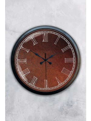 Kasva Concept Hediyelik 40 cm Siyah Metal Kahverengi Duvar Saati