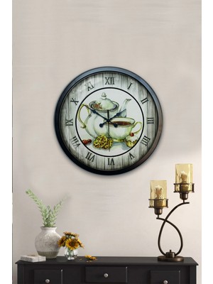 Kasva Concept Hediyelik 40 cm Siyah Metal Mutfak Duvar Saati