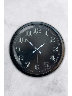 Kasva Concept 40 cm Siyah Metal Toprak Duvar Saati