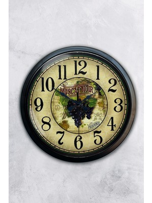 Kasva Concept 40 cm Siyah Metal Muscat Noir Duvar Saati